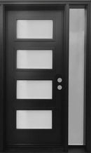 "Mehdy" Mid Century Modern Entry System 4-Lite Acid Etch Glass-3