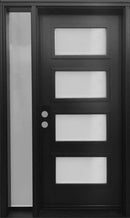 "Mehdy" Mid Century Modern Entry System 4-Lite Acid Etch Glass-4