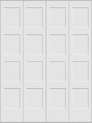Shaker 4-Panel Bifold Doors White Primed 80" Tall-2