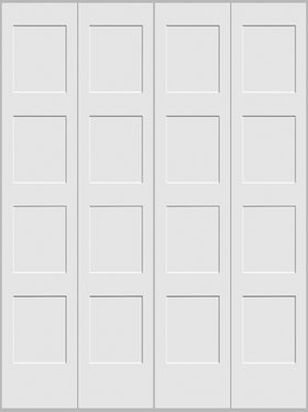 Shaker 4-Panel Bifold Doors White Primed 80" Tall - 0