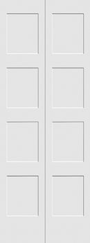 Shaker 4-Panel Bifold Doors White Primed 80" Tall-1