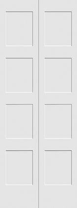 Shaker 4-Panel Bifold Doors White Primed 80