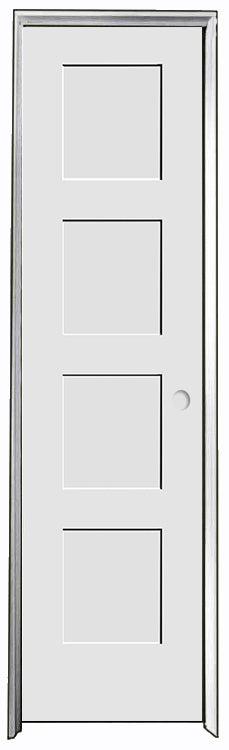Shaker Door 4-Panel 24" x 90" With Frame Left Hinge