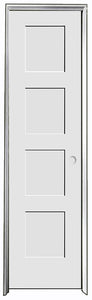 Shaker Door 4-Panel 24" x 90" With Frame Left Hinge