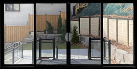 Patio Sliding Doors-4 Panel 96" Tall-Black Exterior