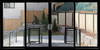 Patio Sliding Doors-4 Panel 96" Tall-Black Exterior