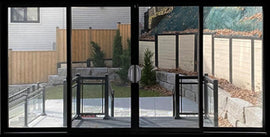 Patio Sliding Doors-4 Panel 80" Tall-Black Exterior
