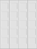 Shaker 5-Panel Bifold Doors White Primed 80" Tall-2