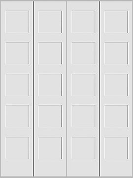 Shaker 5-Panel Bifold Doors White Primed 80" Tall - 0