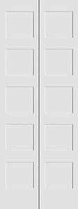 Shaker 5-Panel Bifold Doors White Primed 80" Tall