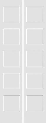 Shaker 5-Panel Bifold Doors White Primed 80