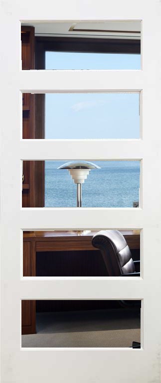 Shaker Door 5-Panel Clear Glass 32 x 96