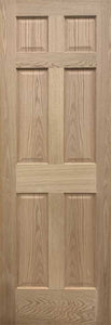 Raised 6-Panel Colonial Style Door Stain Grade Red Oak-Minor Defects