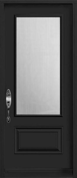3/4-Lite Acid Etched Glass Entry Doors-White or Black - 0