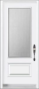 3/4-Lite Acid Etched Glass Entry Doors-White or Black-3