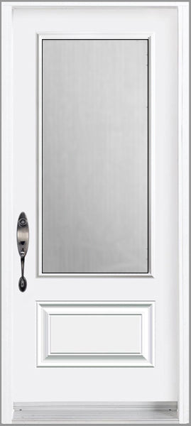 3/4-Lite Acid Etched Glass Entry Doors-White or Black