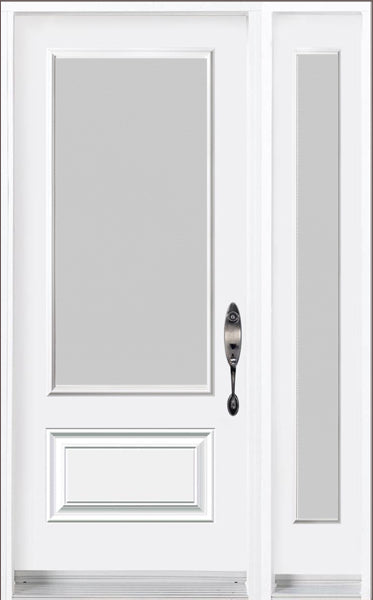 3/4 Lite Acid Etched Glass Entry Systems-One Sidelite