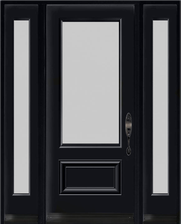 3/4 Lite Acid Etched Glass Entry Systems-Two Sidelites