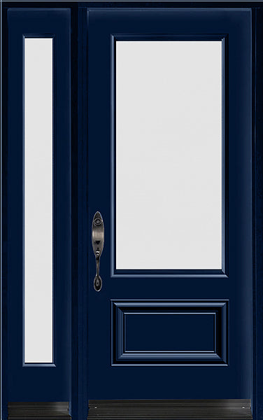 3/4 Lite Acid Etched Glass Entry Systems-One Sidelite