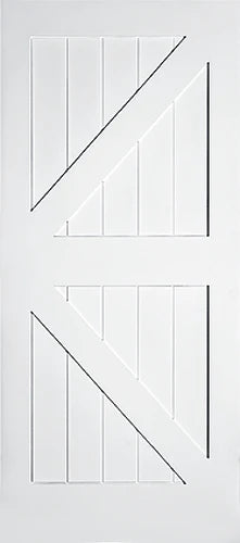 AUTHENTIC BARN DOORS-"K" Style White Primed
