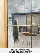 French 10-Lite Clear Beveled Glass BRASS Caming 26 x 80-2