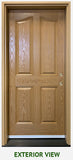 FIBERGLASS 4-PANEL "CARMELLE" WOODGRAIN ENTRY DOOR 36"