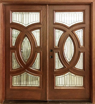 "CHANEL" MAHOGANY DOUBLE FRONT DOORS 6FT. WIDTH