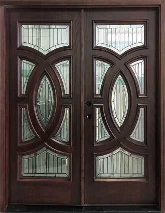 "CHANEL" MAHOGANY DOUBLE FRONT DOORS 6FT. WIDTH