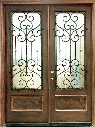 "GLASGOW" MAHOGANY DOUBLE FRONT DOORS 6FT. WIDE