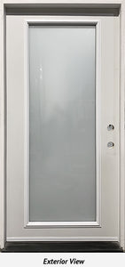 Steel Insulated Entry Door-Full Length Frosted Glass-36" x 74" Left Hinge