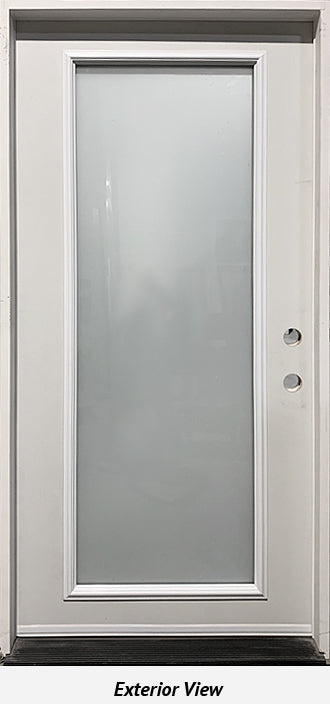 Steel Insulated Entry Door-Full Length Frosted Glass-36