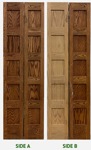 CLOSET DOOR PAIR Shaker 5-Panel Doors-Paint Grade Oak-11¾" x 79"