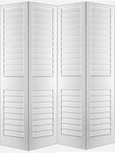 Plantation Louvre Bifold Doors White Primed 80" Tall-2