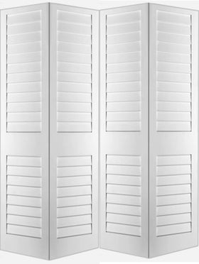 Plantation Louvre Bifold Doors White Primed 80" Tall - 0