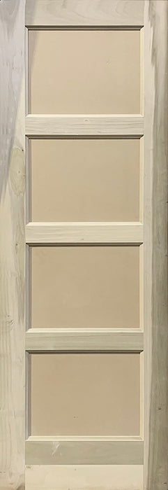 Flat Panel Door 4-Panel Design 28" x 84" x 1 3/4" Poplar