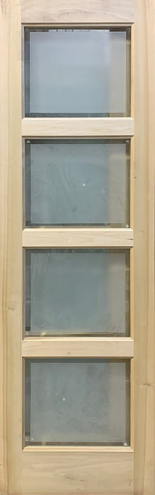 Unique 4-Panel Door Frosted Glass with Clear Border 28