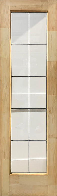 French 10-Lite Clear Beveled Glass Zinc Caming 24 x 80