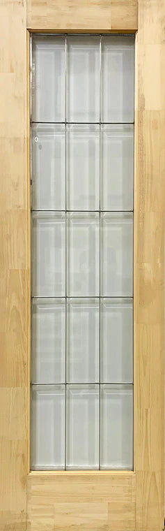 French 15-Lite Clear Beveled Glass Zinc Caming 28 x 80