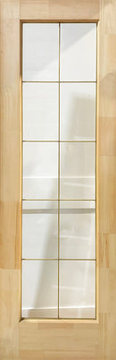 French 10-Lite Clear Beveled Glass BRASS Caming 26 x 80-1