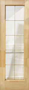 French 10-Lite Clear Beveled Glass Brass Caming 26 x 80