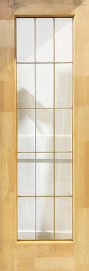 French 15-Lite Clear Beveled Glass Brass Caming 26 x 80-1