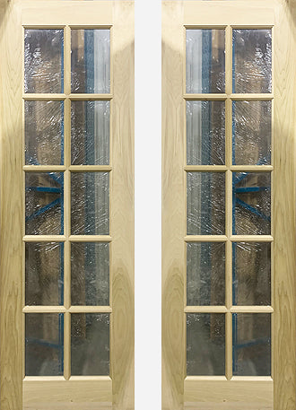 Pair of French Doors 10-Lite Beveled Glass 24 7/8