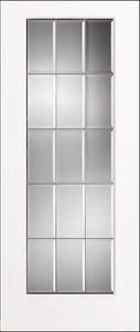 French 15-Lite Clear Beveled Glass Zinc Caming 38" x 80"