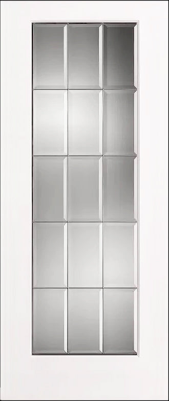 French 15-Lite Clear Beveled Glass Zinc Caming 38