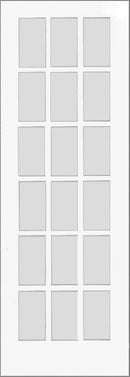 French 18-Lite Shaker Grill Pinhead Frosted Glass 30" x 96"-1