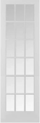 French Doors-Wood Grill 18-Lite Clear BEVELED Glass 96" Tall-1