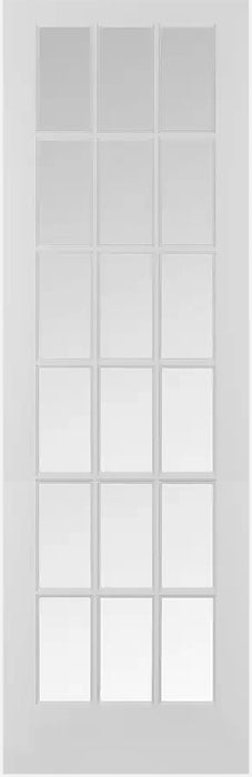 French Doors-Wood Grill 18-Lite Clear BEVELED Glass 96" Tall