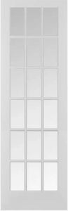 French Doors-Wood Grill 18-Lite Clear BEVELED Glass 96" Tall