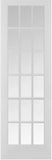 French Doors-Wood Grill 18-Lite Clear BEVELED Glass 96" Tall