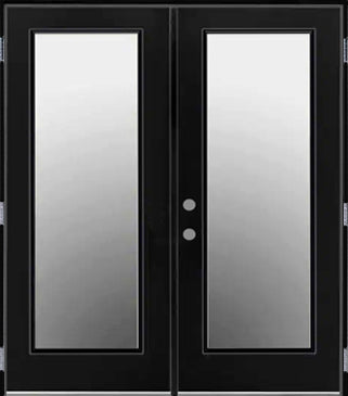 French Patio Doors with Clear Glass-Black Exterior